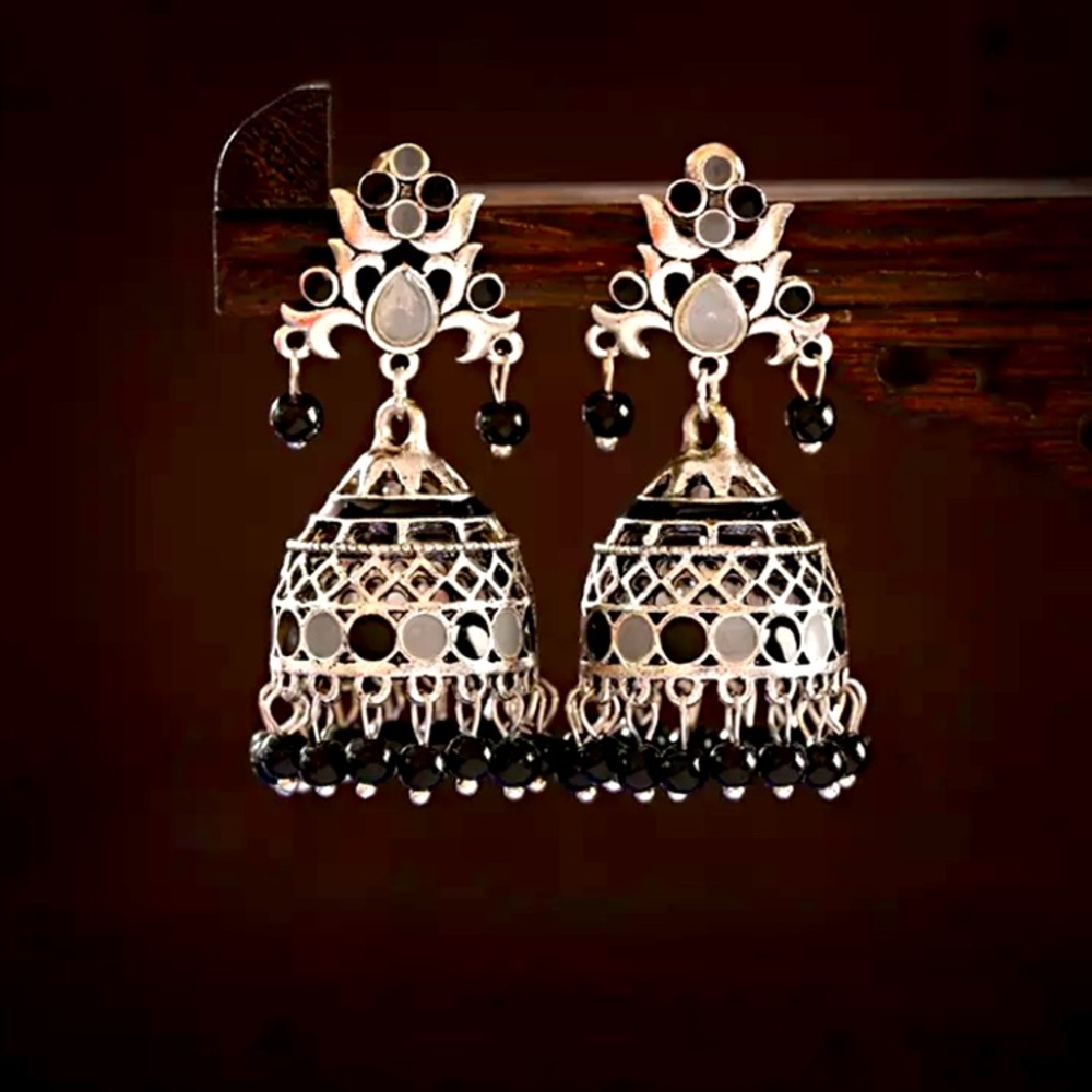 Indian Pakistani Afghani Boho Ethnic vintage Drop Earrings Jhumka 💕